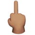 🖕🏽 middle finger: medium skin tone display on Apple